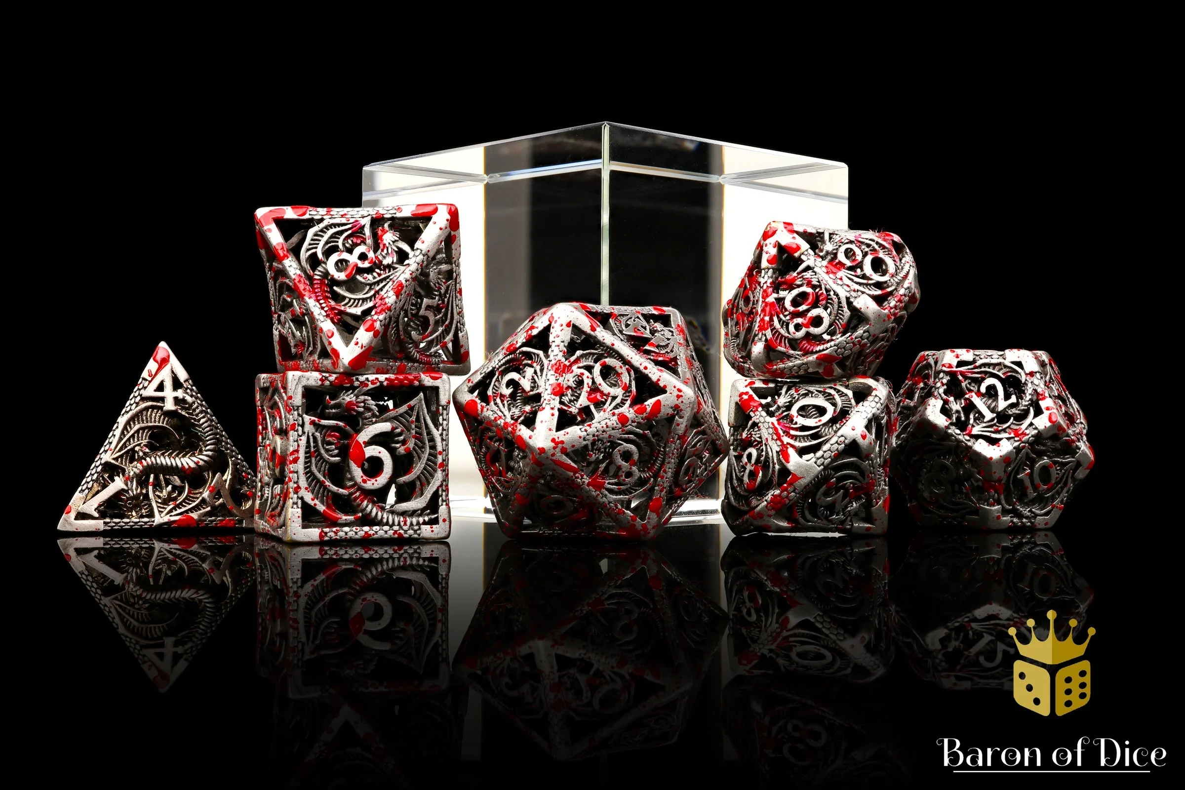 Bloody Dragon Metal Rpg Dice Set - 7 Pieces - Image 2