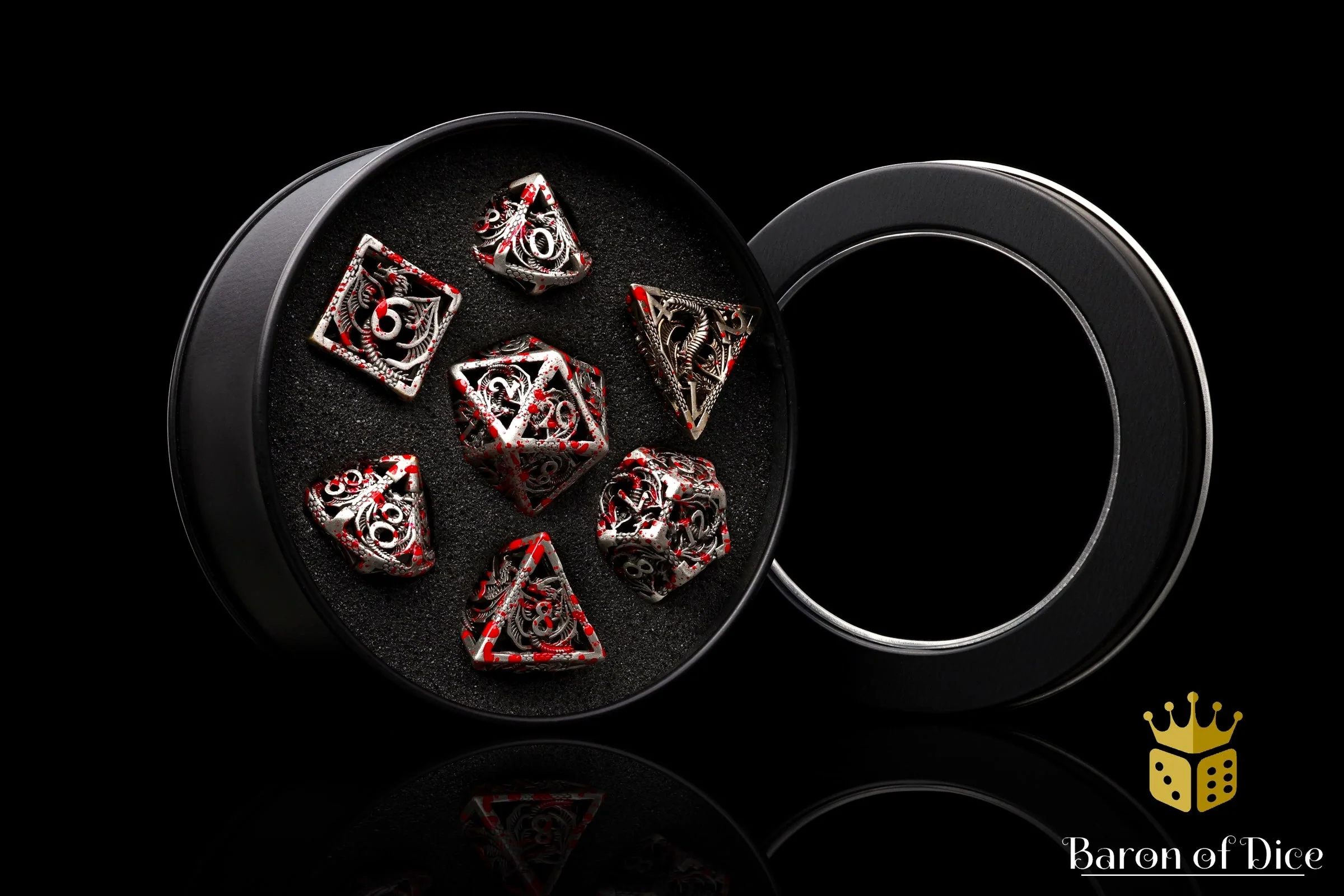 Bloody Dragon Metal Rpg Dice Set - 7 Pieces - Image 3