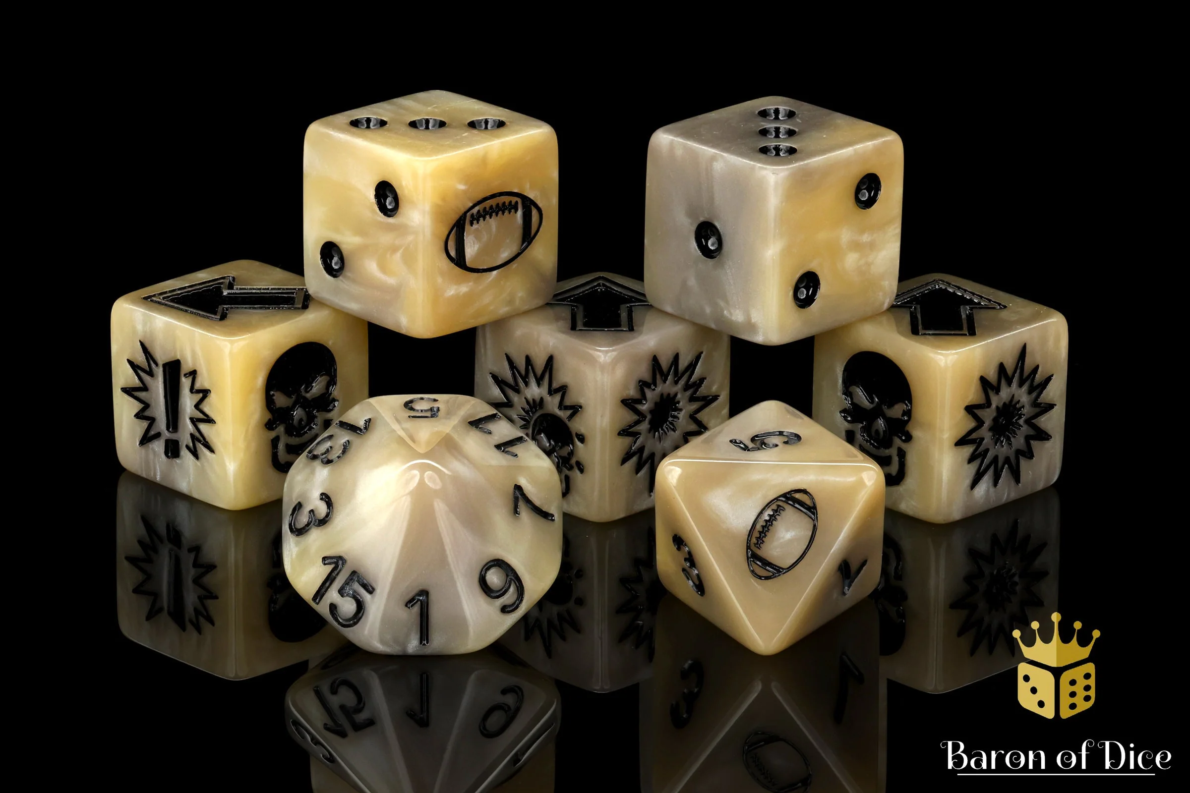 Bone, Football Dice Sets - Image 5