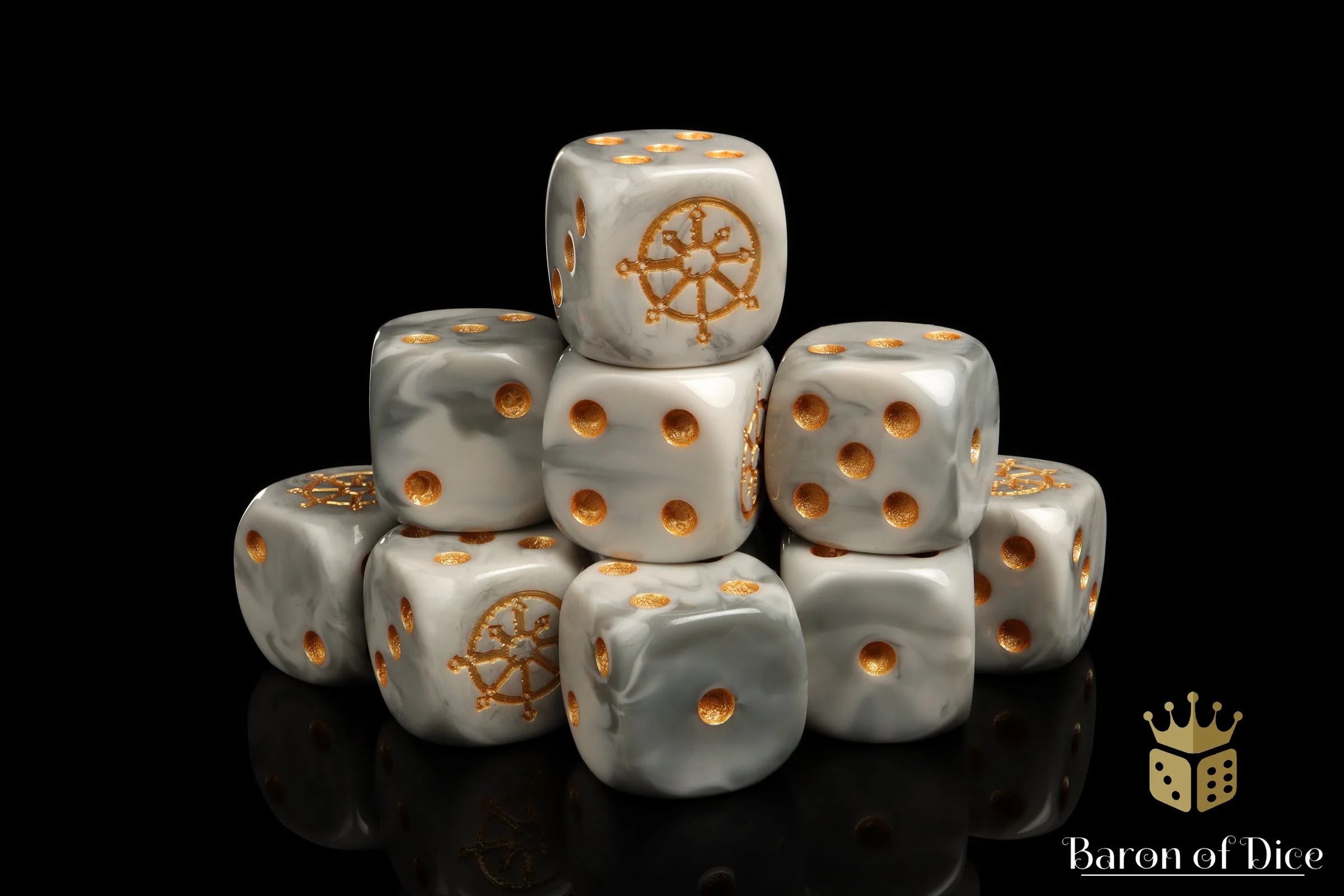 Chaos Demon, White Golden 16Mm Dice - Image 4