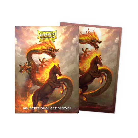Dragon Shield Sleeves Dual Matte Fire Horse 100Ct - Image 2