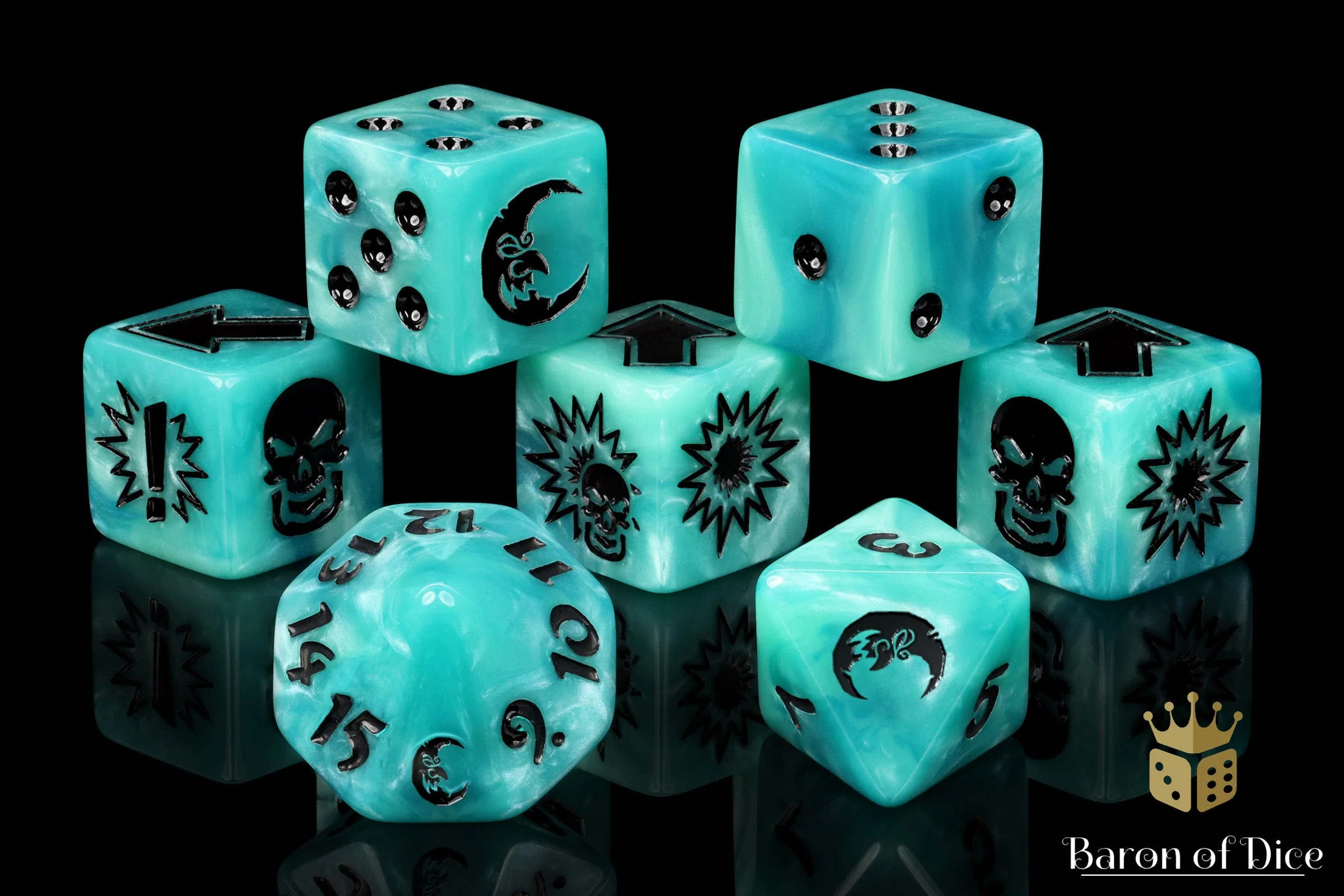 Ethereal Blue, Football Dice Sets - Image 14