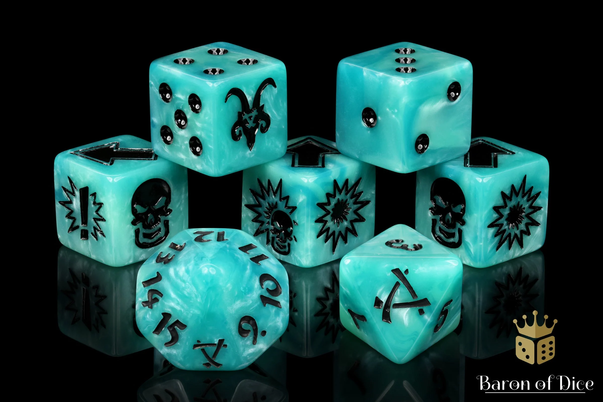 Ethereal Blue, Football Dice Sets - Image 2
