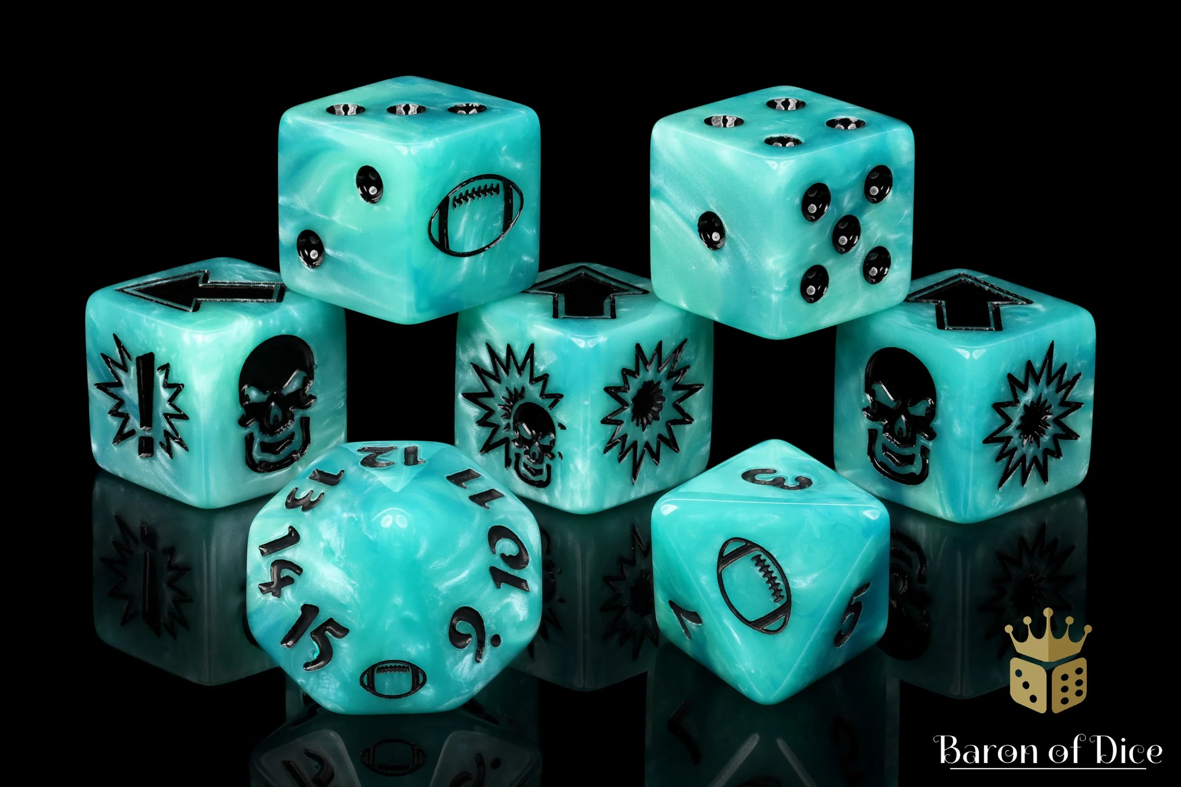 Ethereal Blue, Football Dice Sets - Image 5