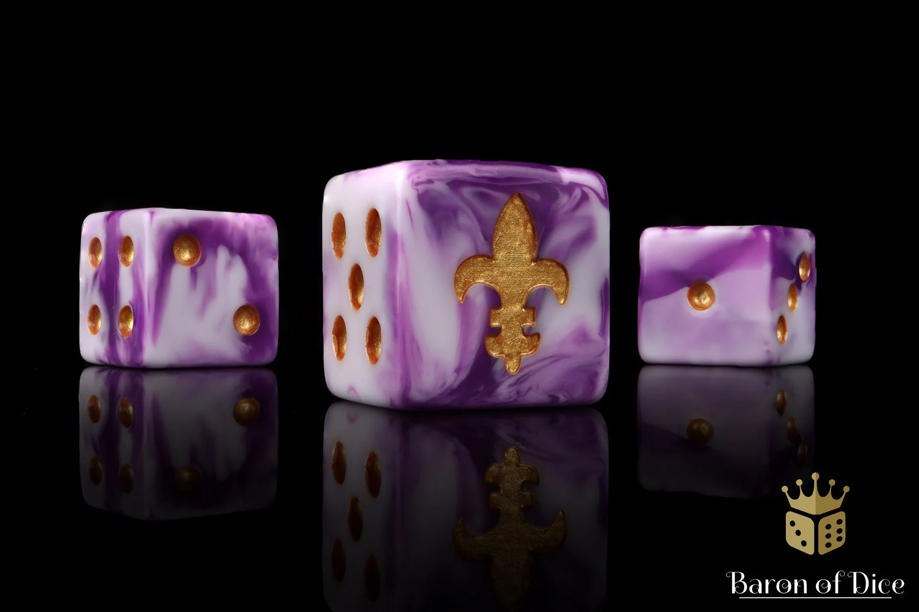 Fleur De Lis 16Mm Dice - Purple - Image 2