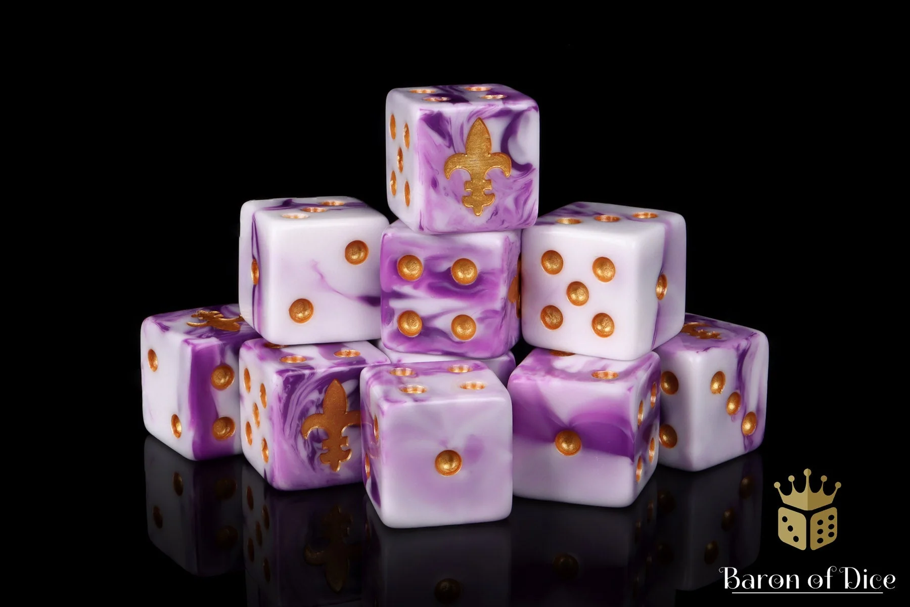 Fleur De Lis 16Mm Dice - Purple - Image 4