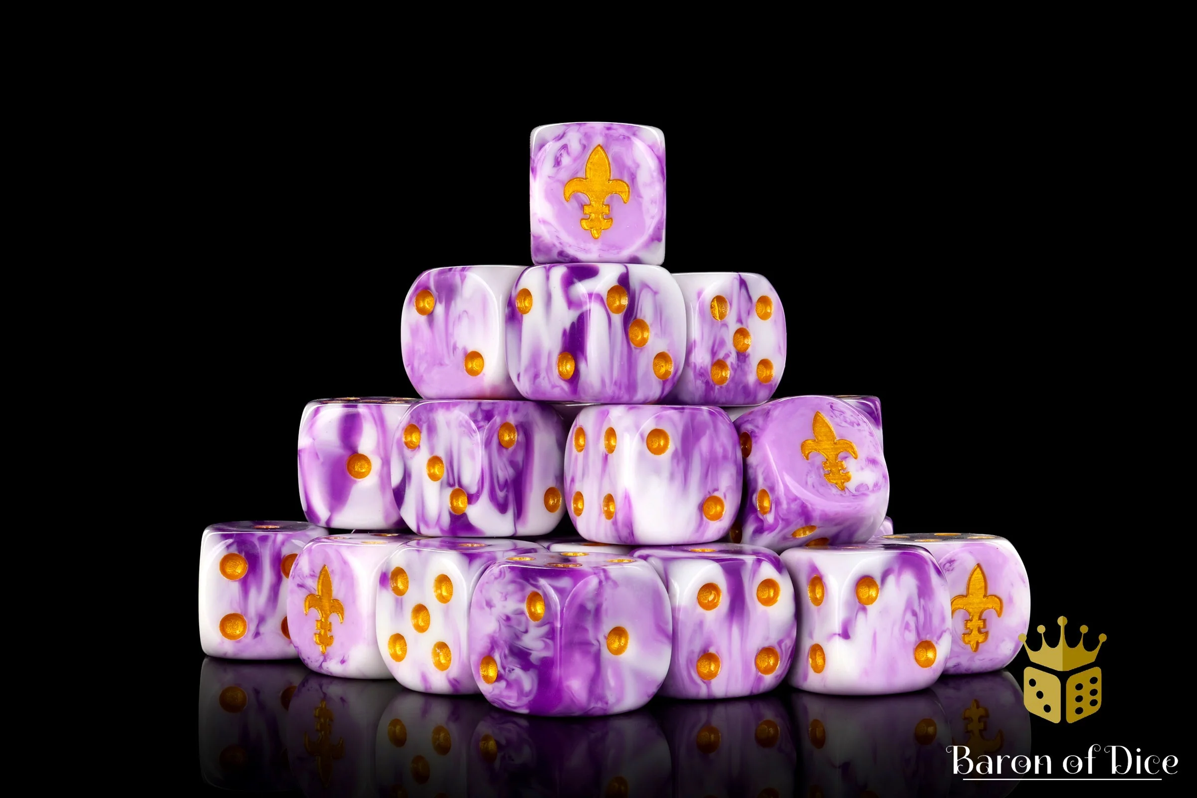 Fleur De Lis 16Mm Dice - Purple - Image 7