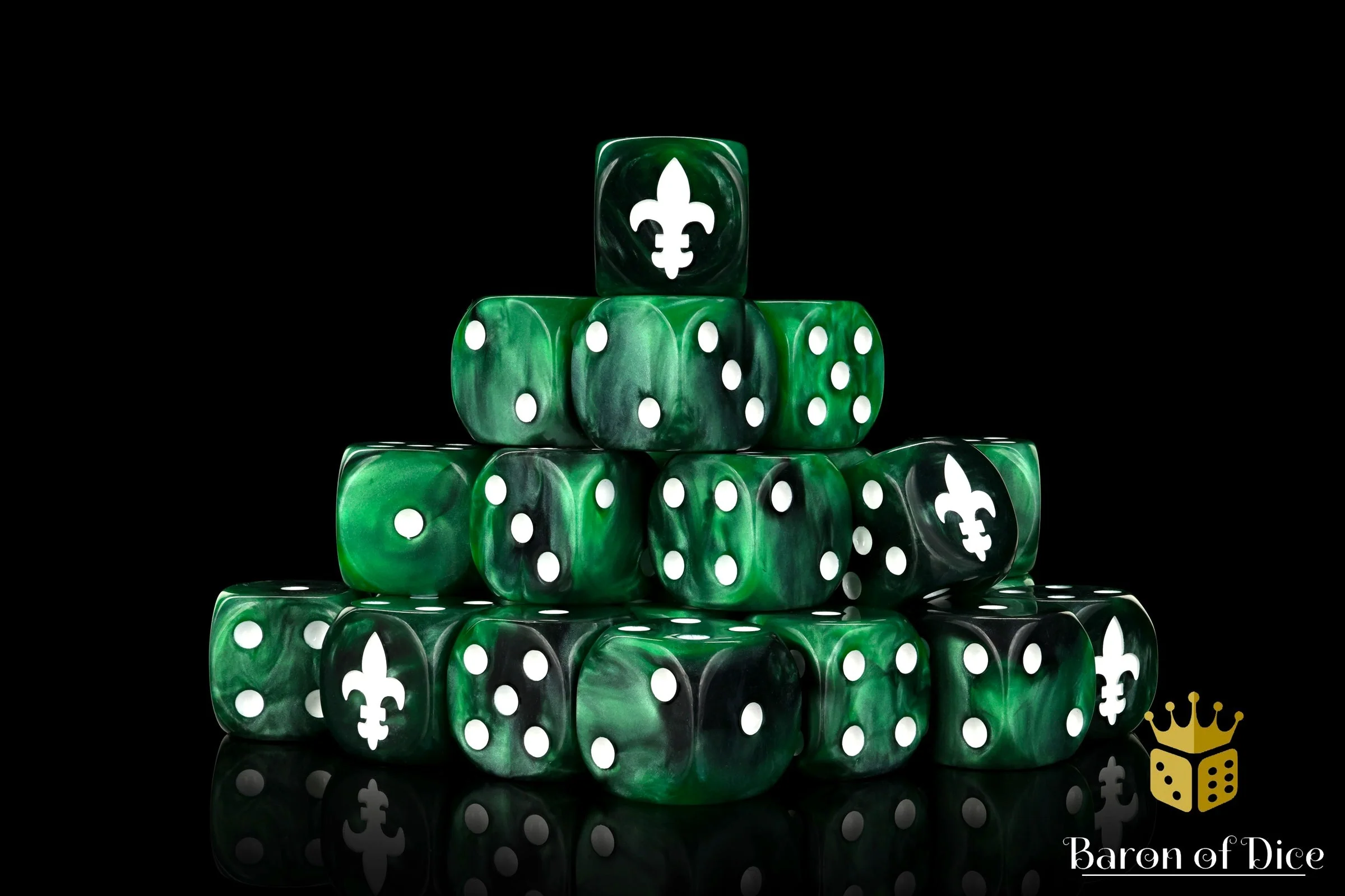 Fleur De Lis Green 16Mm Dice - Image 4
