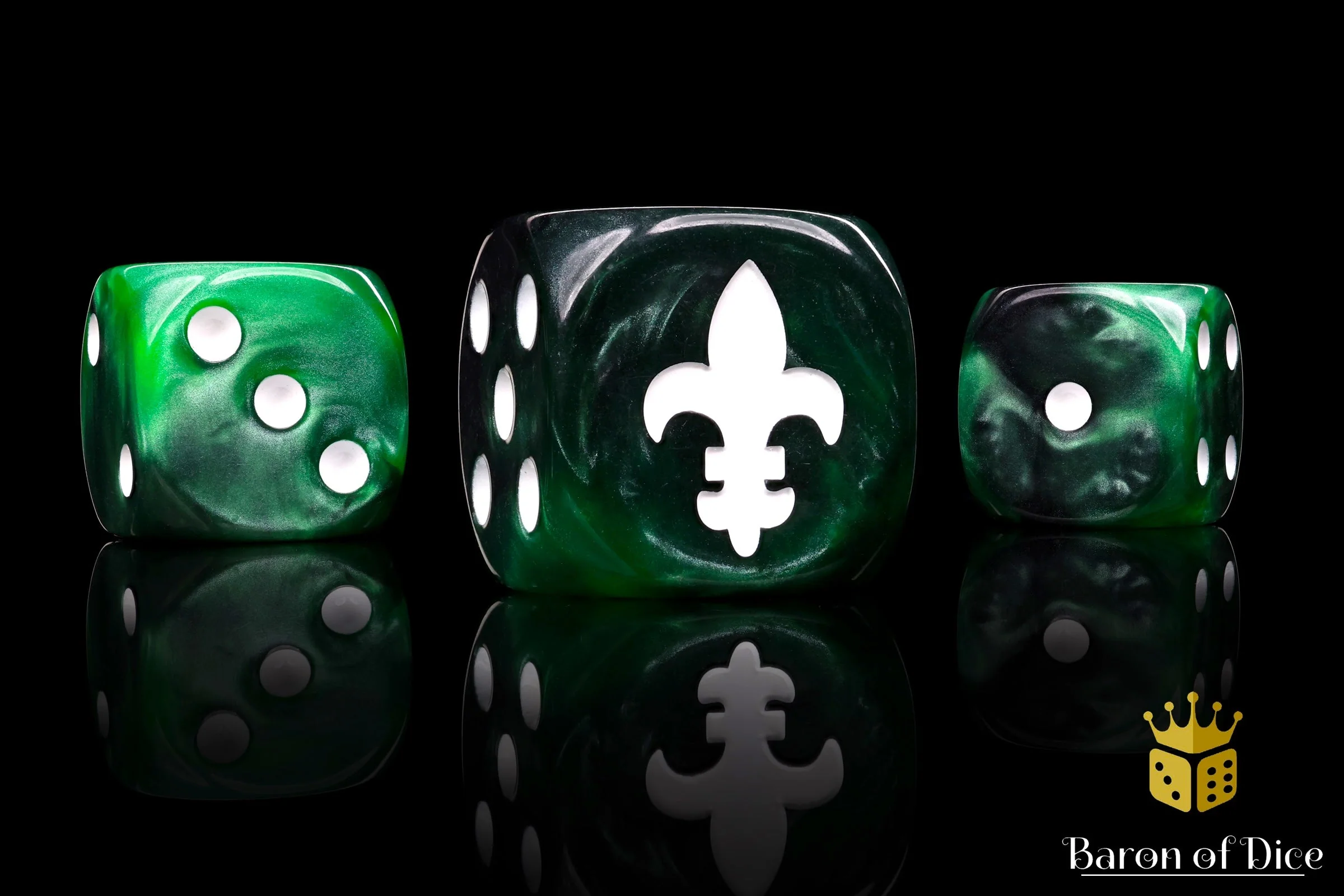 Fleur De Lis Green 16Mm Dice - Image 5