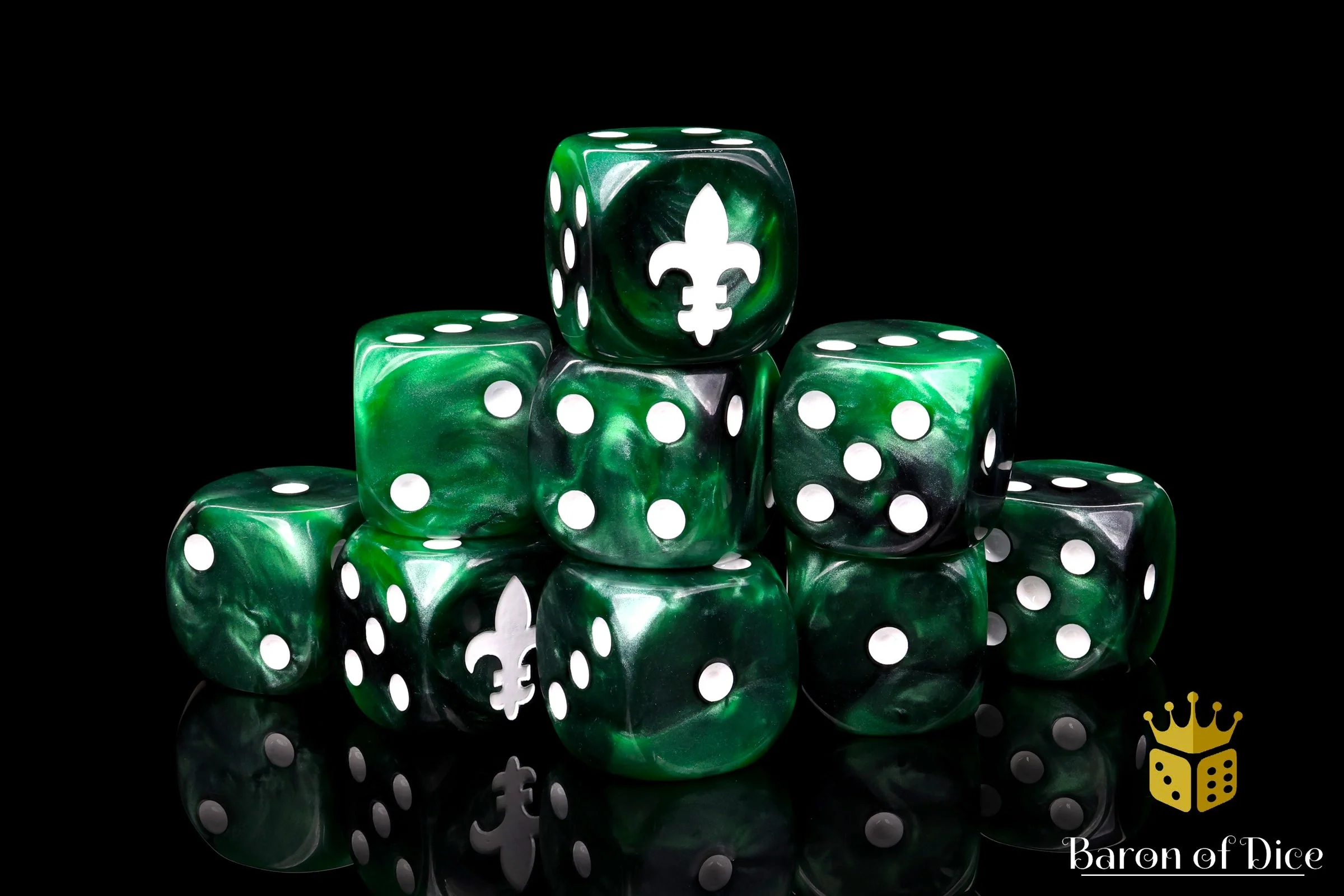 Fleur De Lis Green 16Mm Dice - Image 6