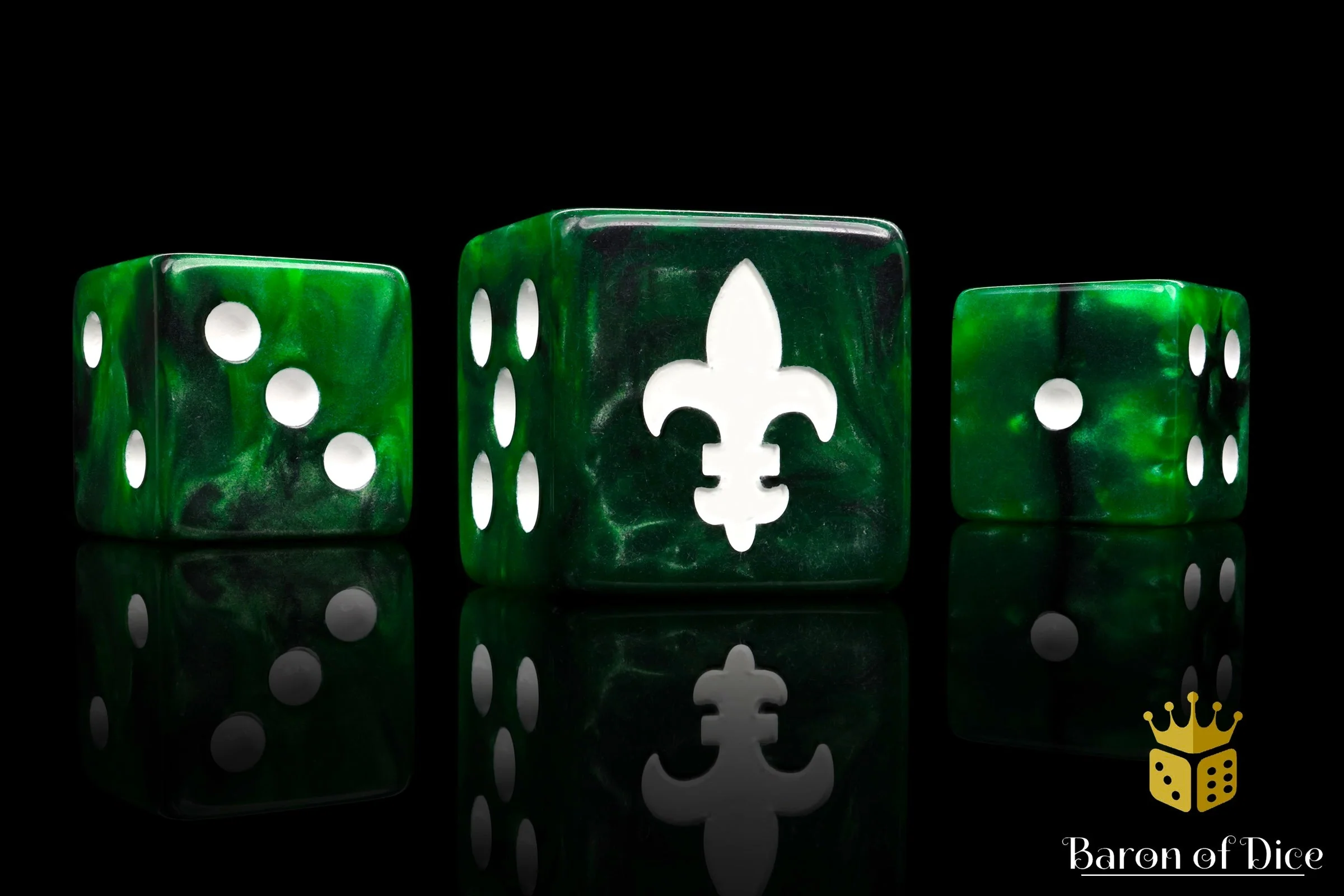 Fleur De Lis Green 16Mm Dice - Image 7