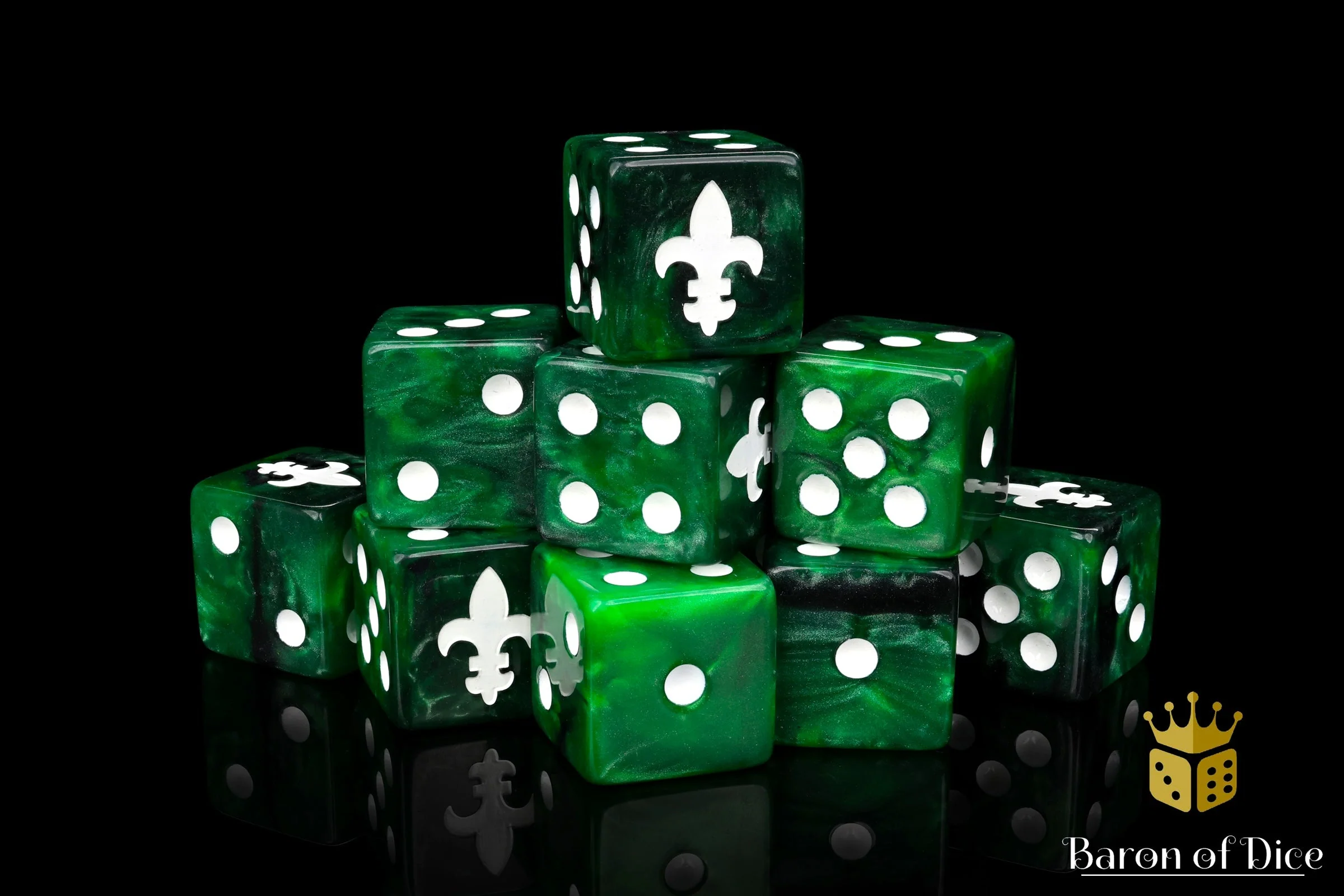 Fleur De Lis Green 16Mm Dice - Image 8