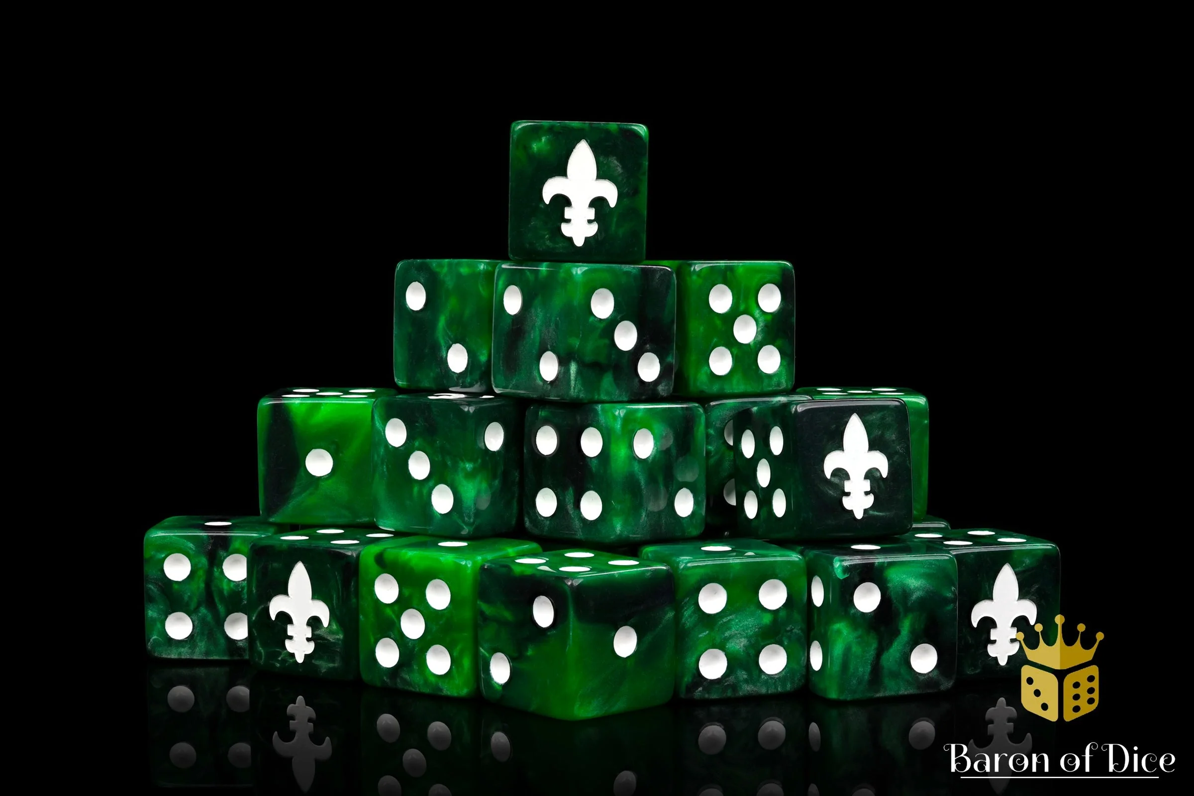 Fleur De Lis Green 16Mm Dice - Image 9