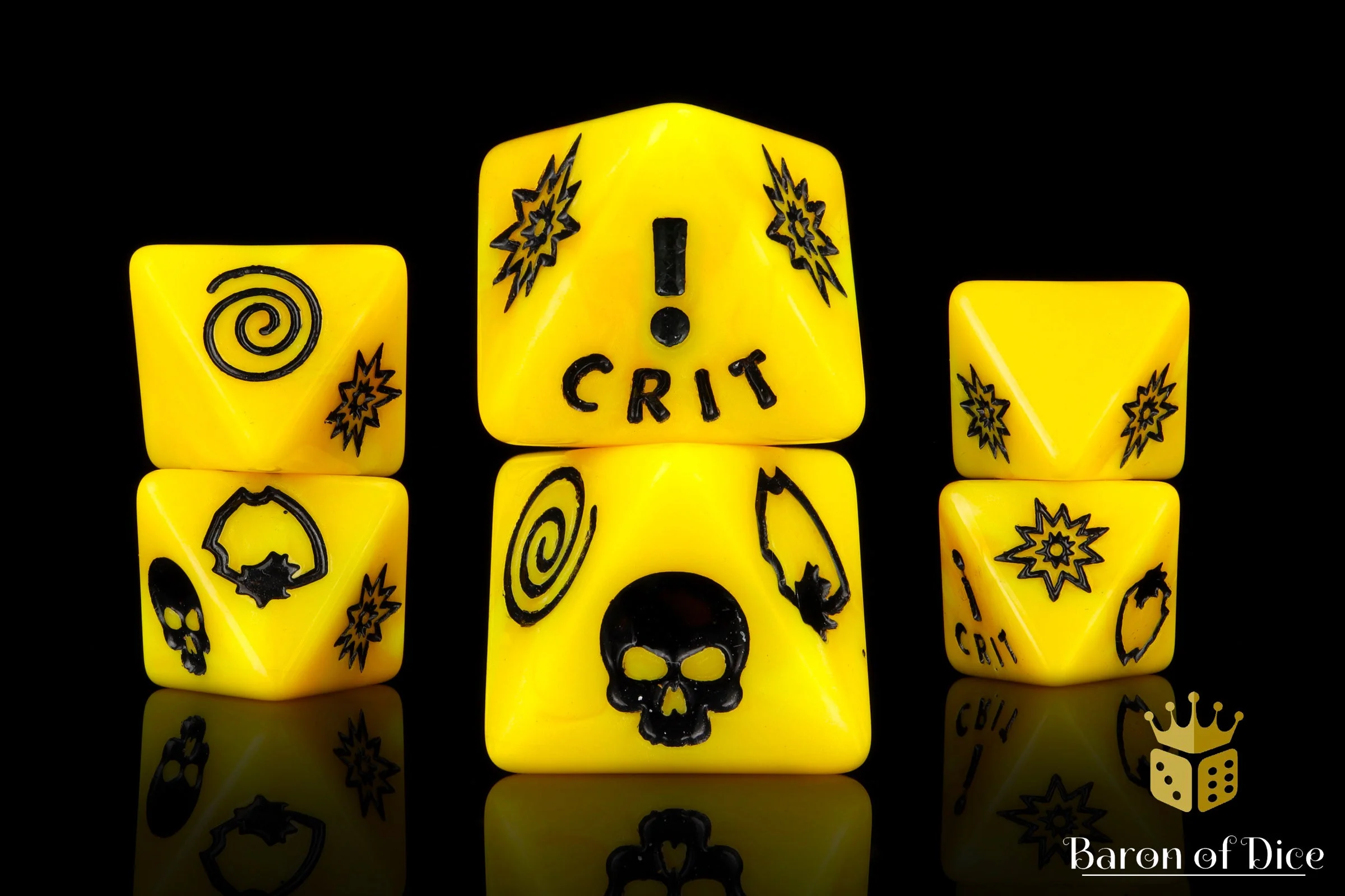 Generic Yellow D8 Dice Set - Image 3