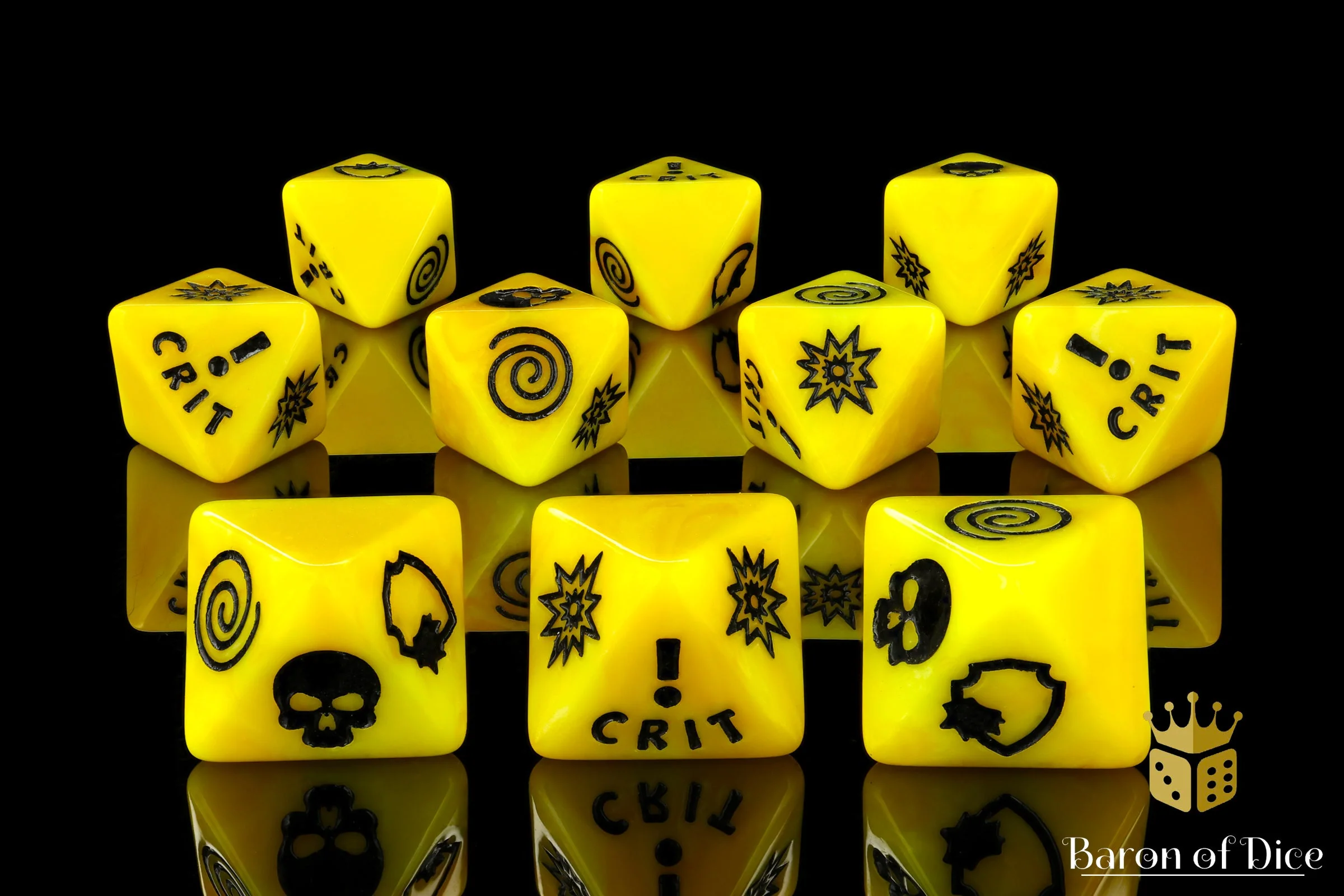 Generic Yellow D8 Dice Set - Image 4