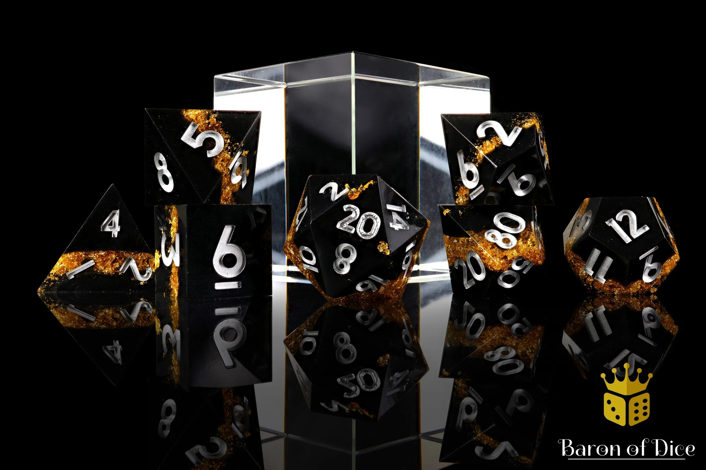 Golden Hazard Sharp Edge Rpg Dice Set - 7 Pieces - Image 3