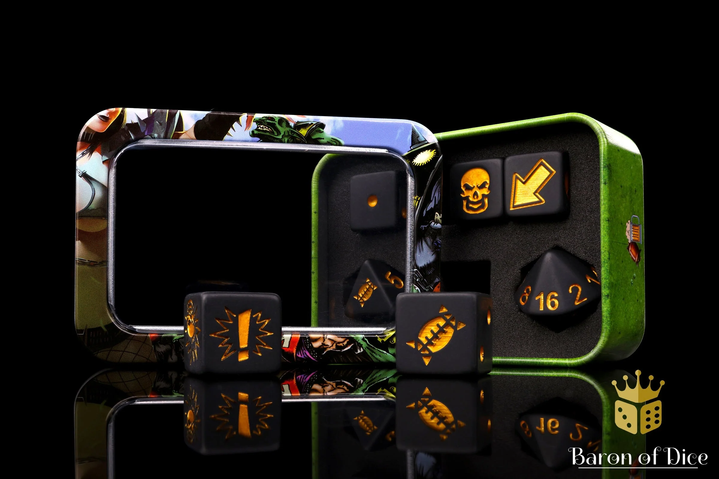Matte Black, Football Dice Sets - Image 4