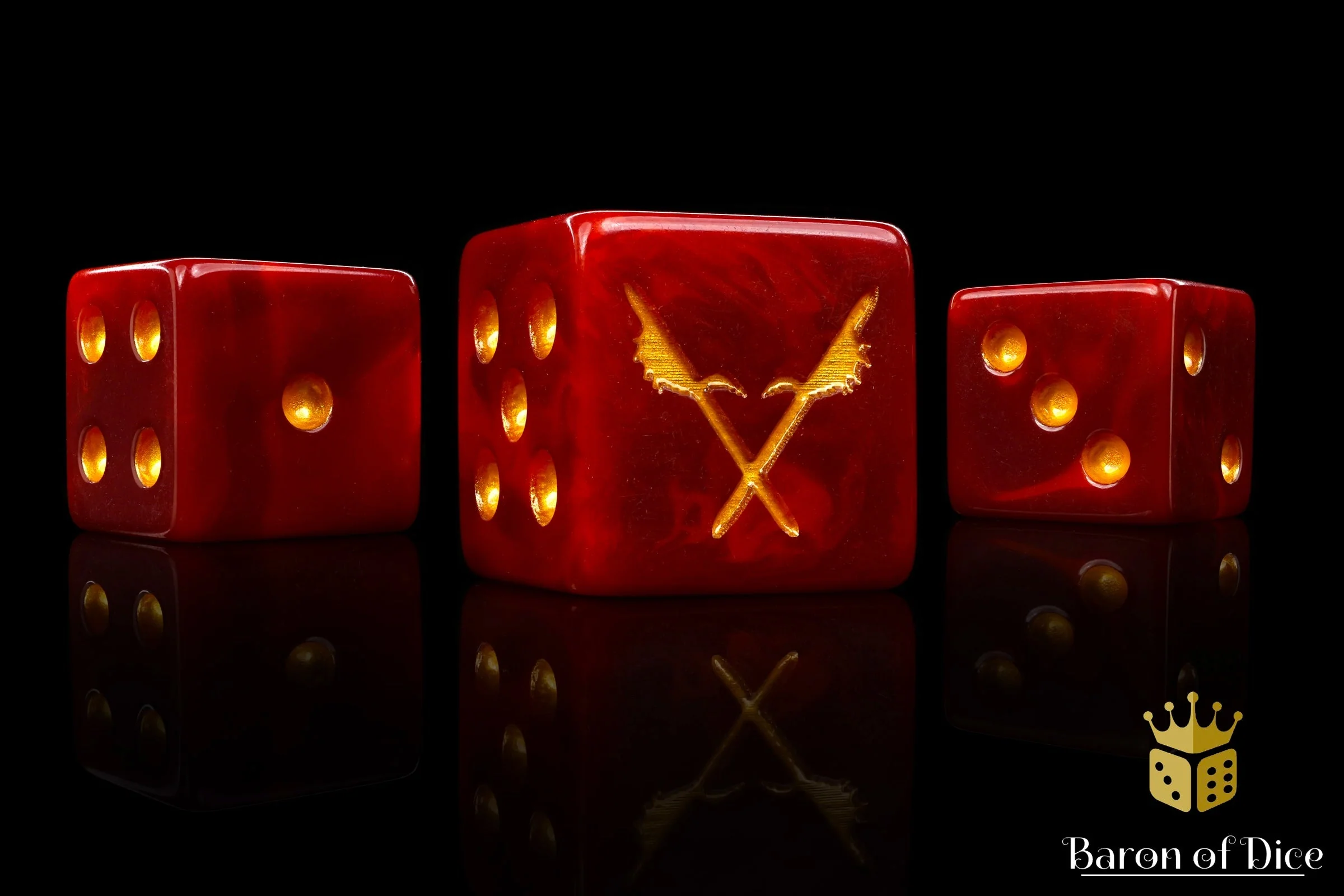 Men Of The East, Crossed Pikes, Red, Square 16Mm Dice - Image 5