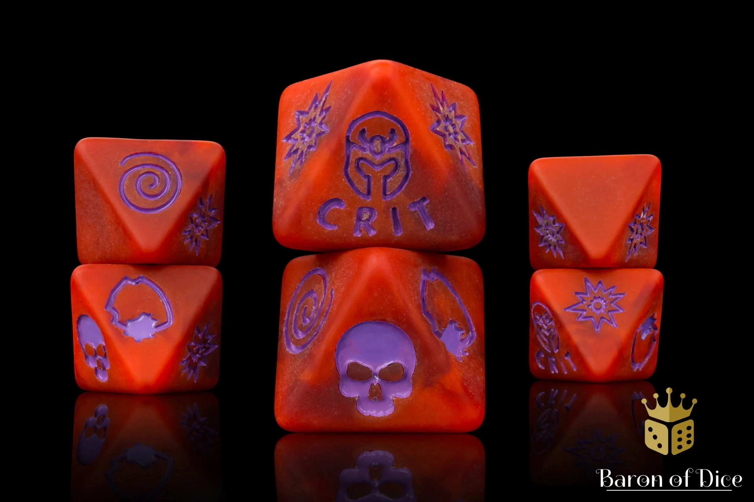 Menacing Mutants - Red Matte D8 Dice Set - Image 4