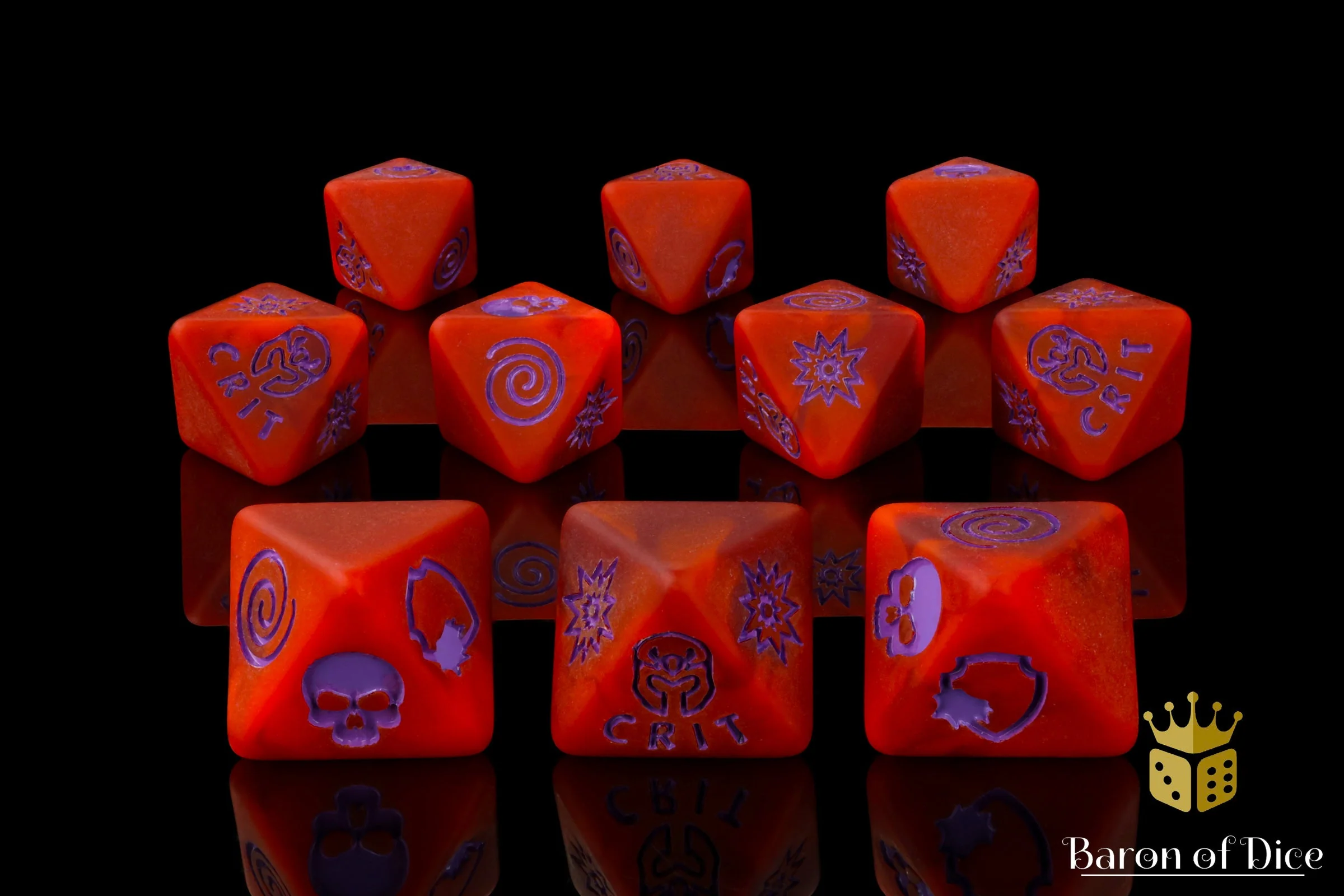 Menacing Mutants - Red Matte D8 Dice Set - Image 5