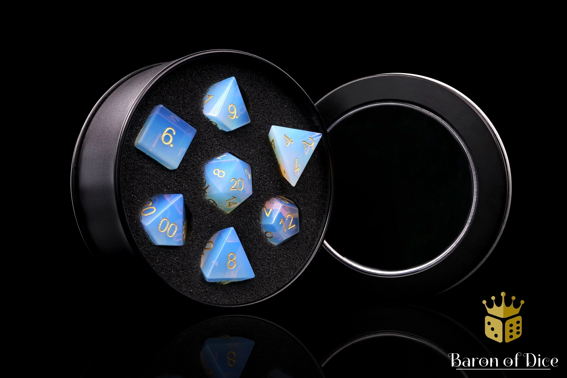 Natural Opal Gemstone Rpg Dice Set - 7 Pieces - Image 2