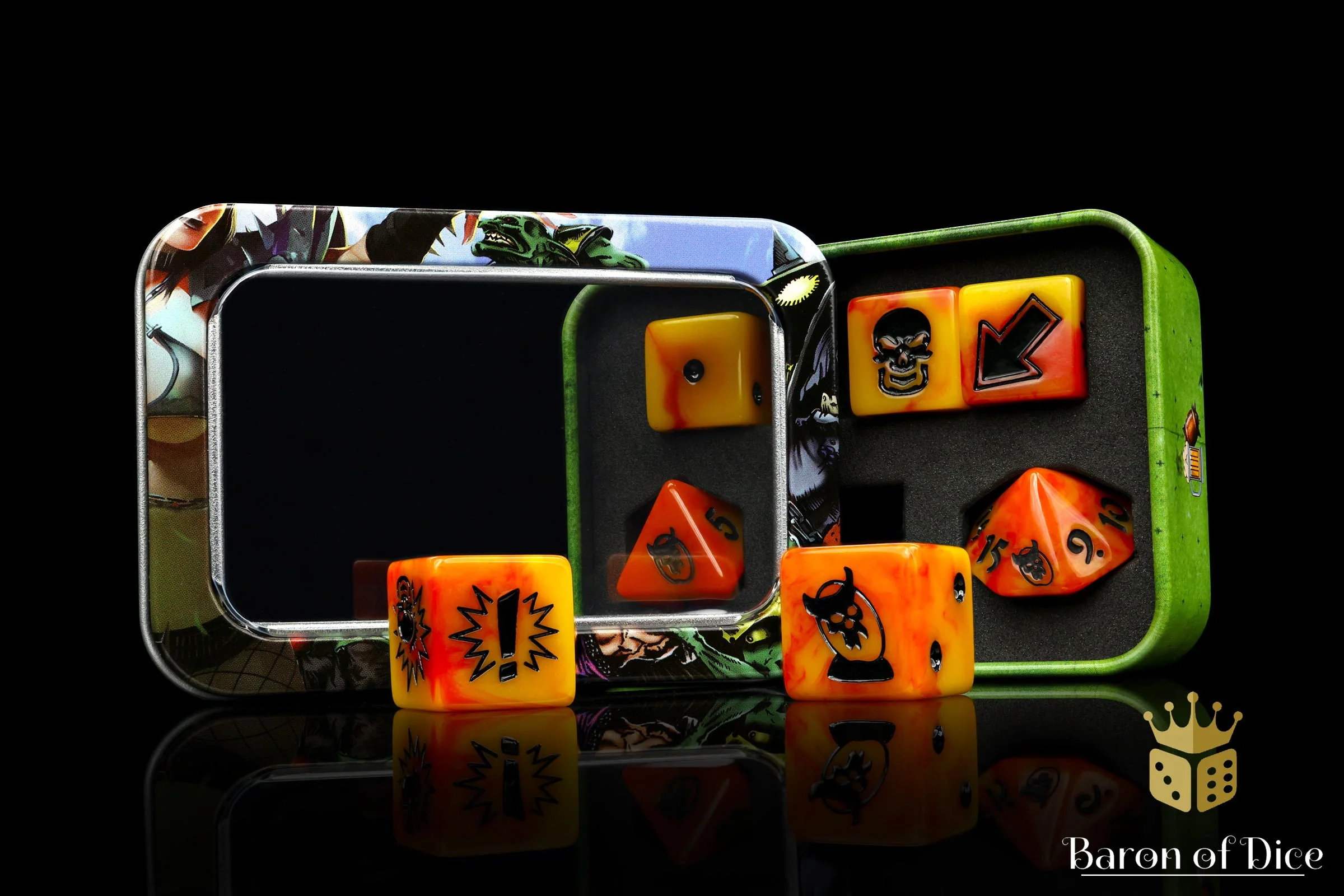 Orange Fire, Football Dice Sets - Image 10