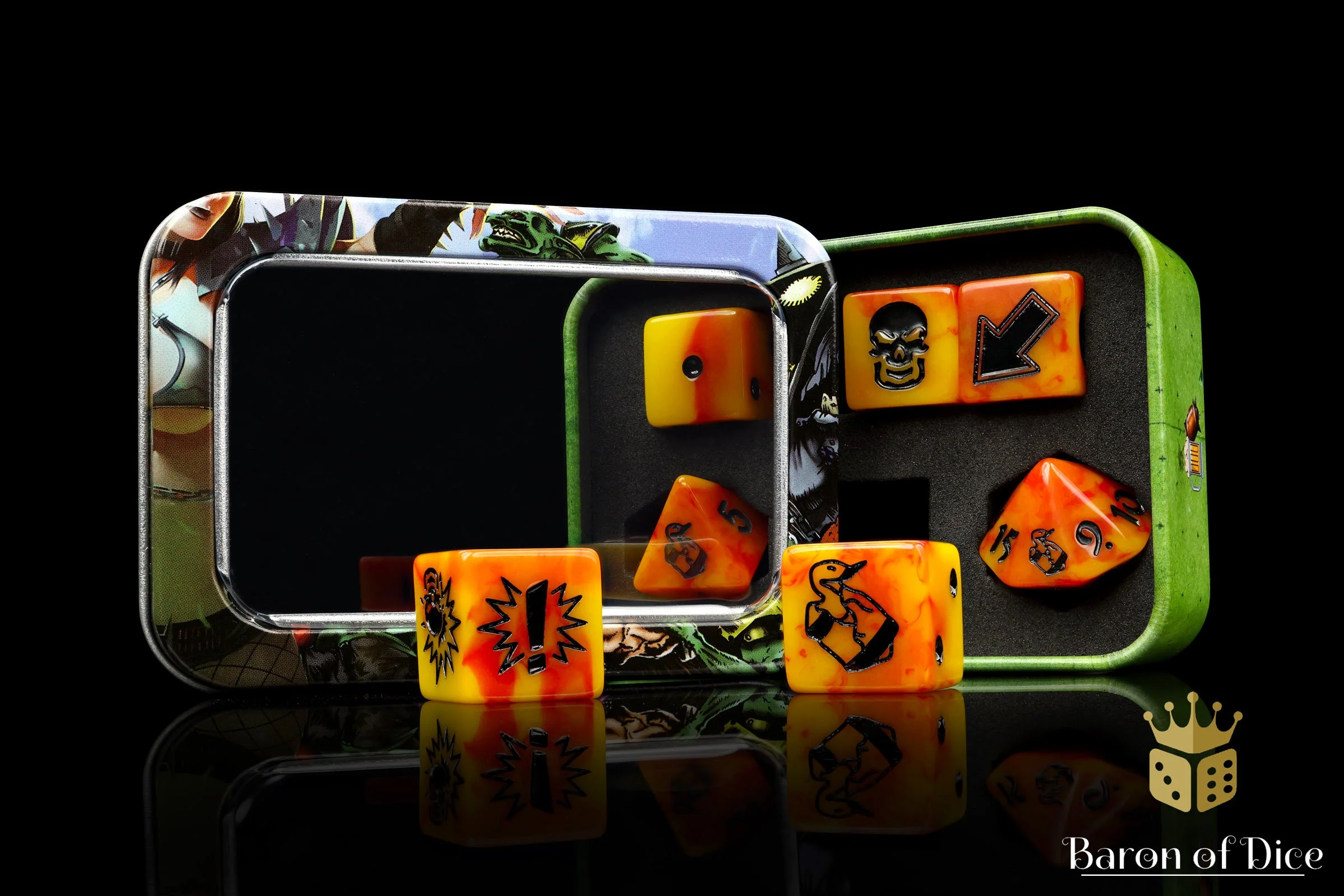 Orange Fire, Football Dice Sets - Image 11