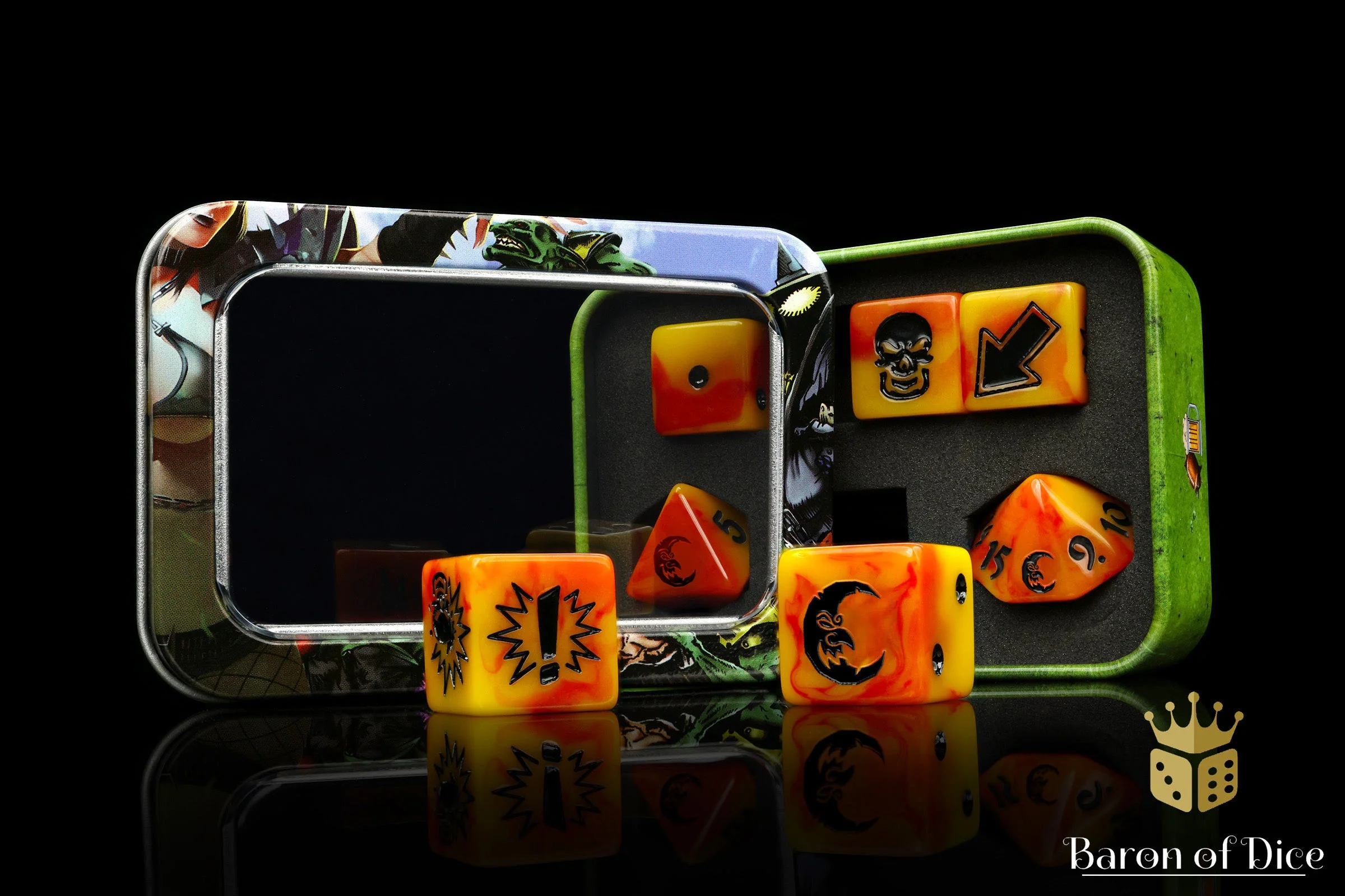Orange Fire, Football Dice Sets - Image 13