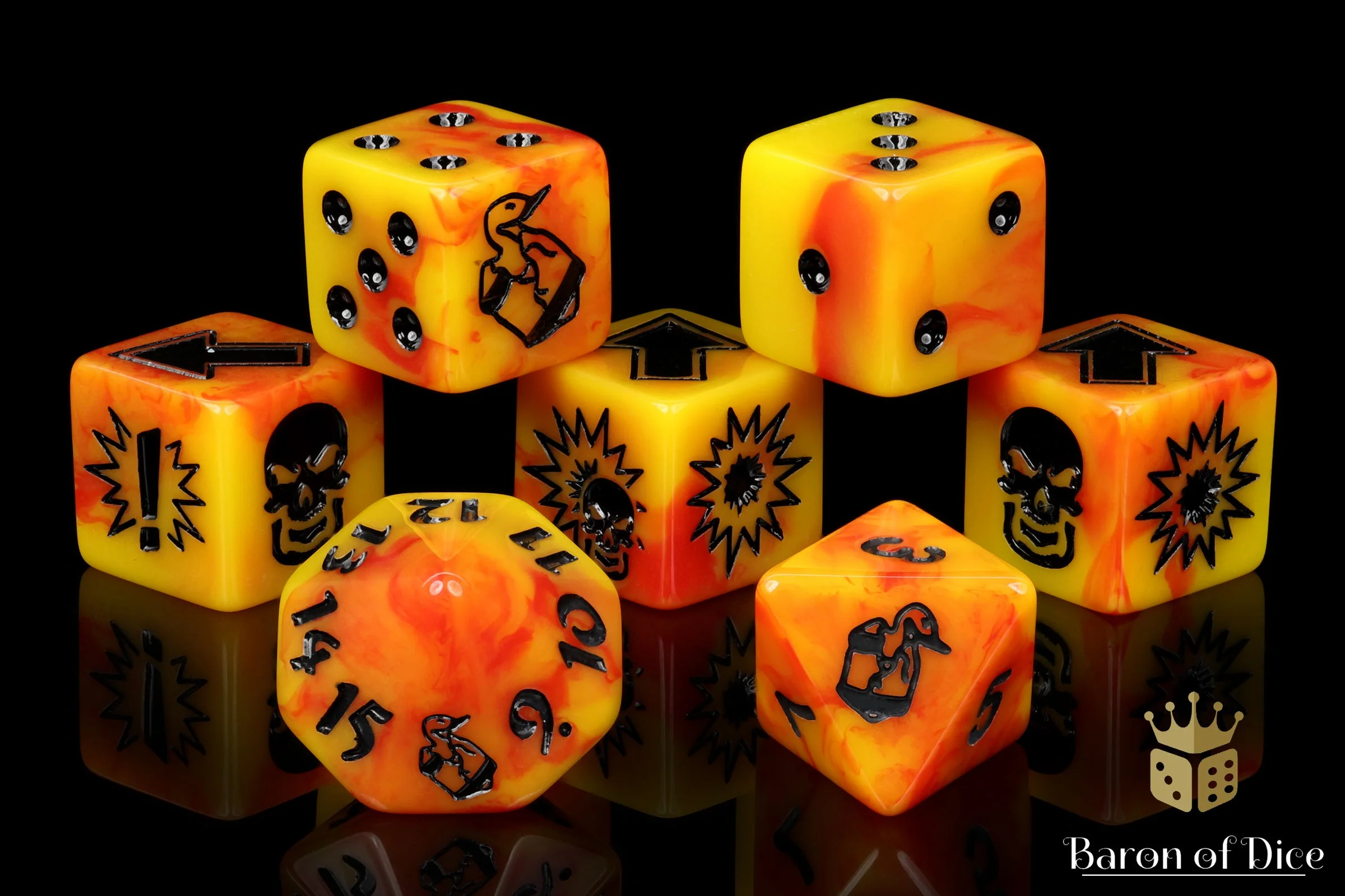 Orange Fire, Football Dice Sets - Image 2