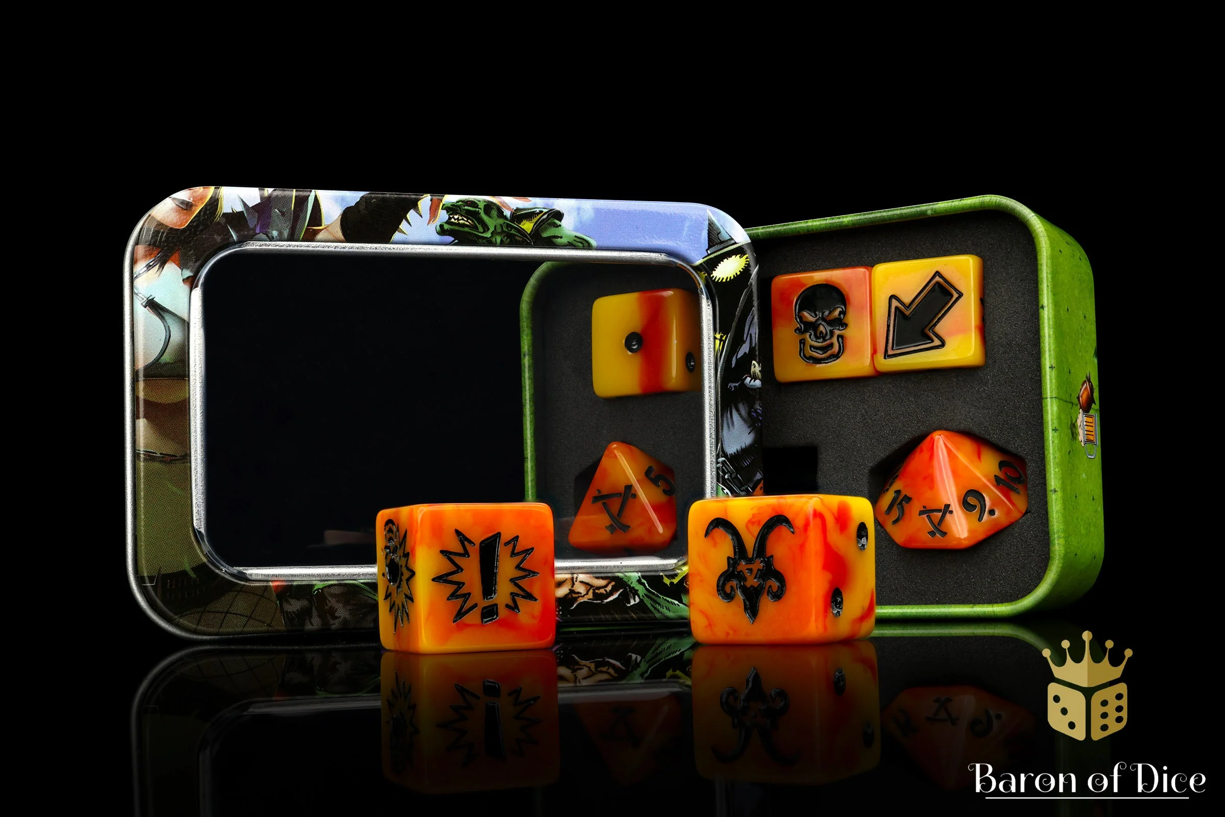 Orange Fire, Football Dice Sets - Image 7
