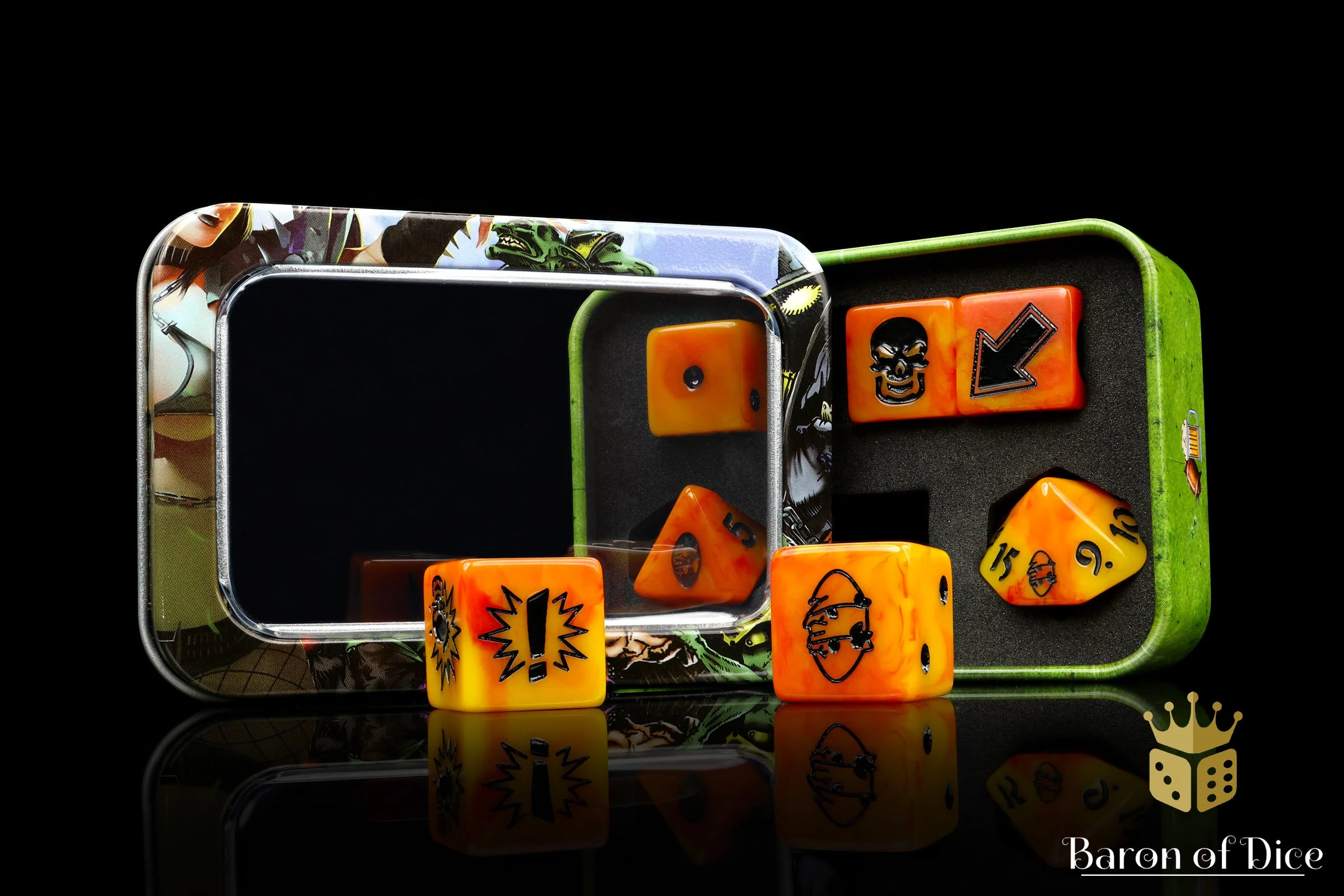 Orange Fire, Football Dice Sets - Image 8