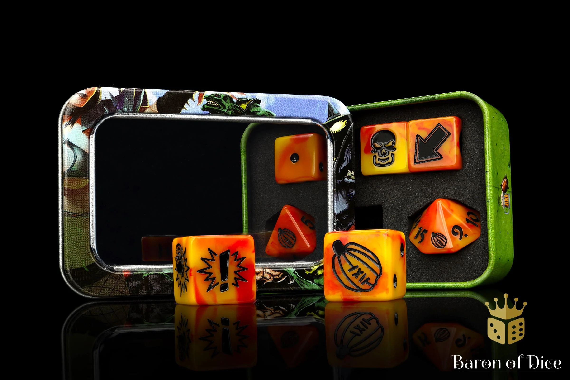 Orange Fire, Football Dice Sets - Image 9