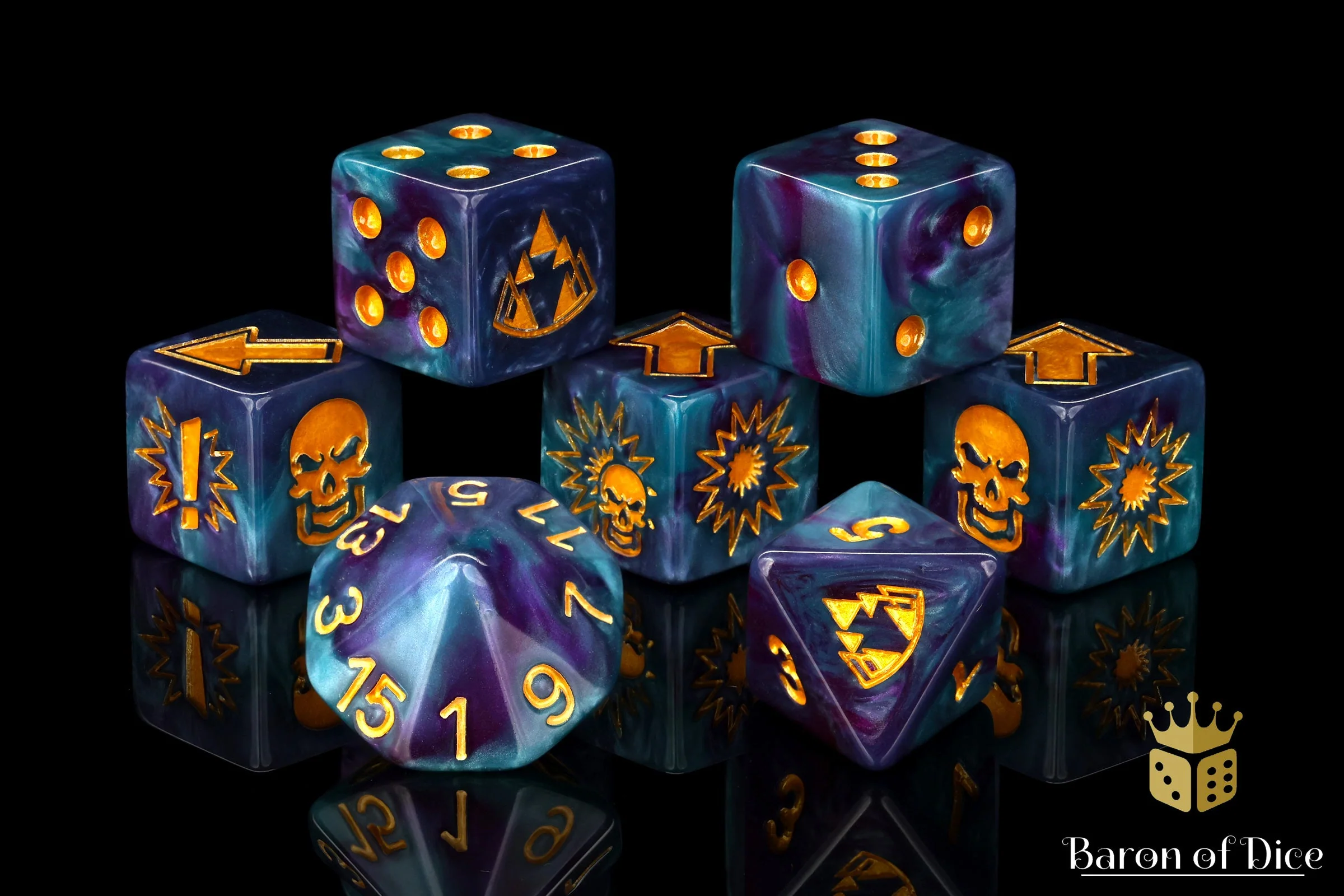 Tanzanite, Football Dice Sets - Image 10