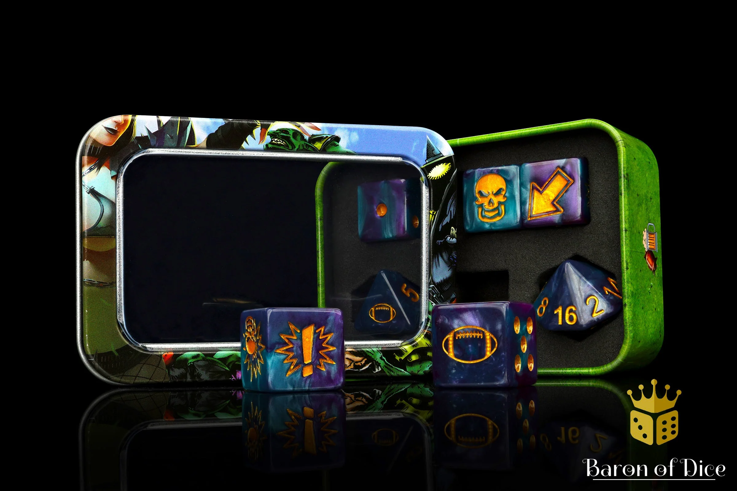 Tanzanite, Football Dice Sets - Image 3