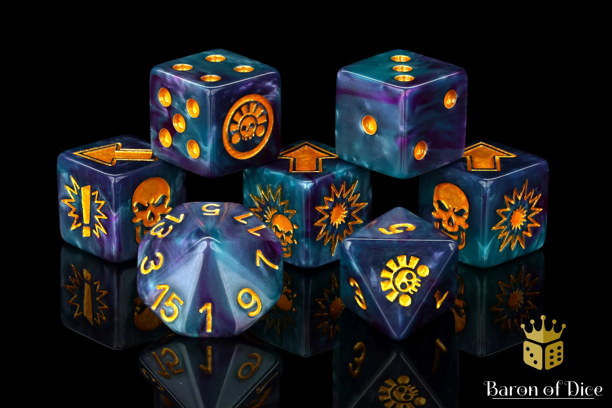 Tanzanite, Football Dice Sets - Image 8