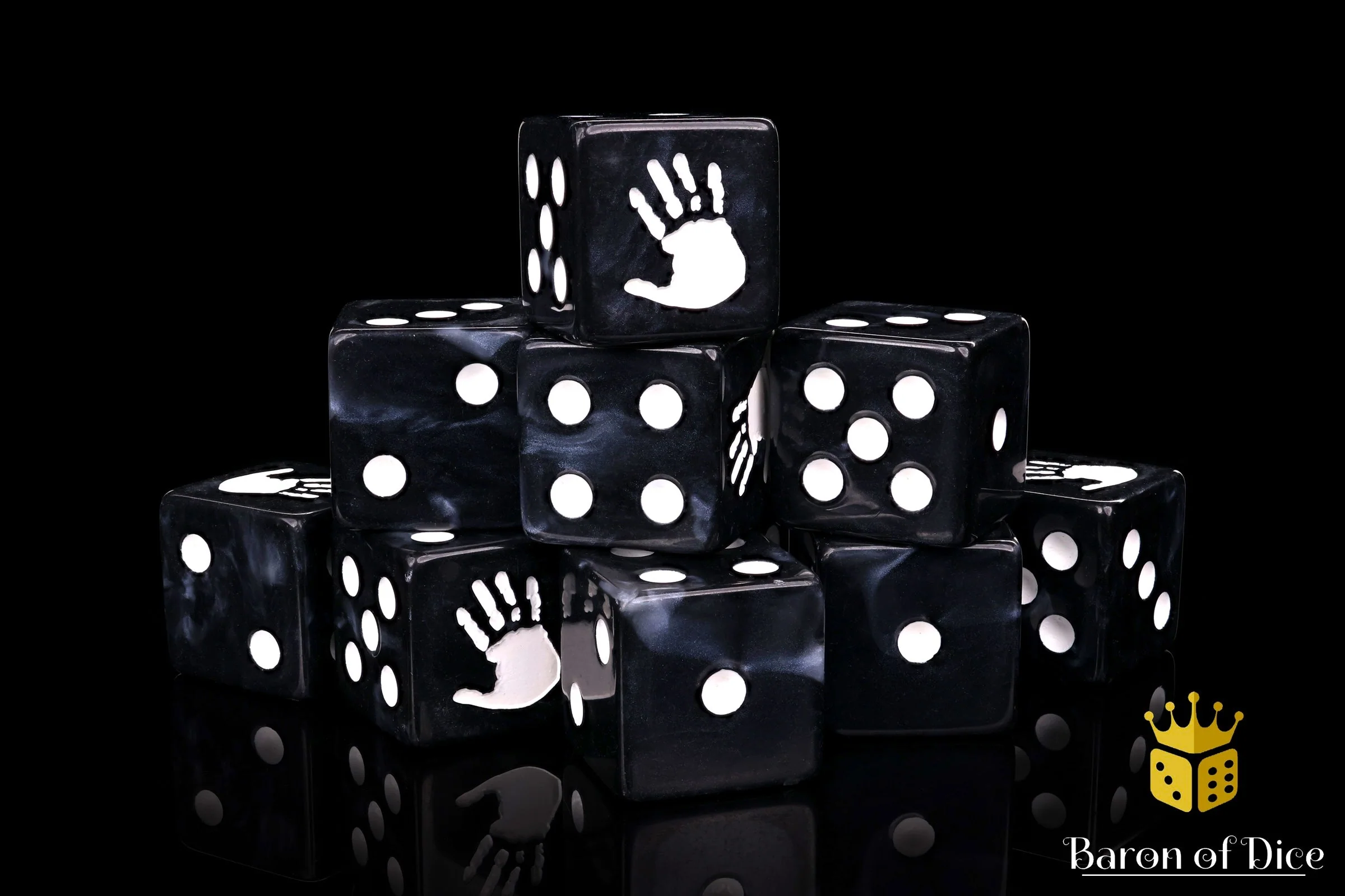 White Handprint, Square 16Mm Dice - Image 4