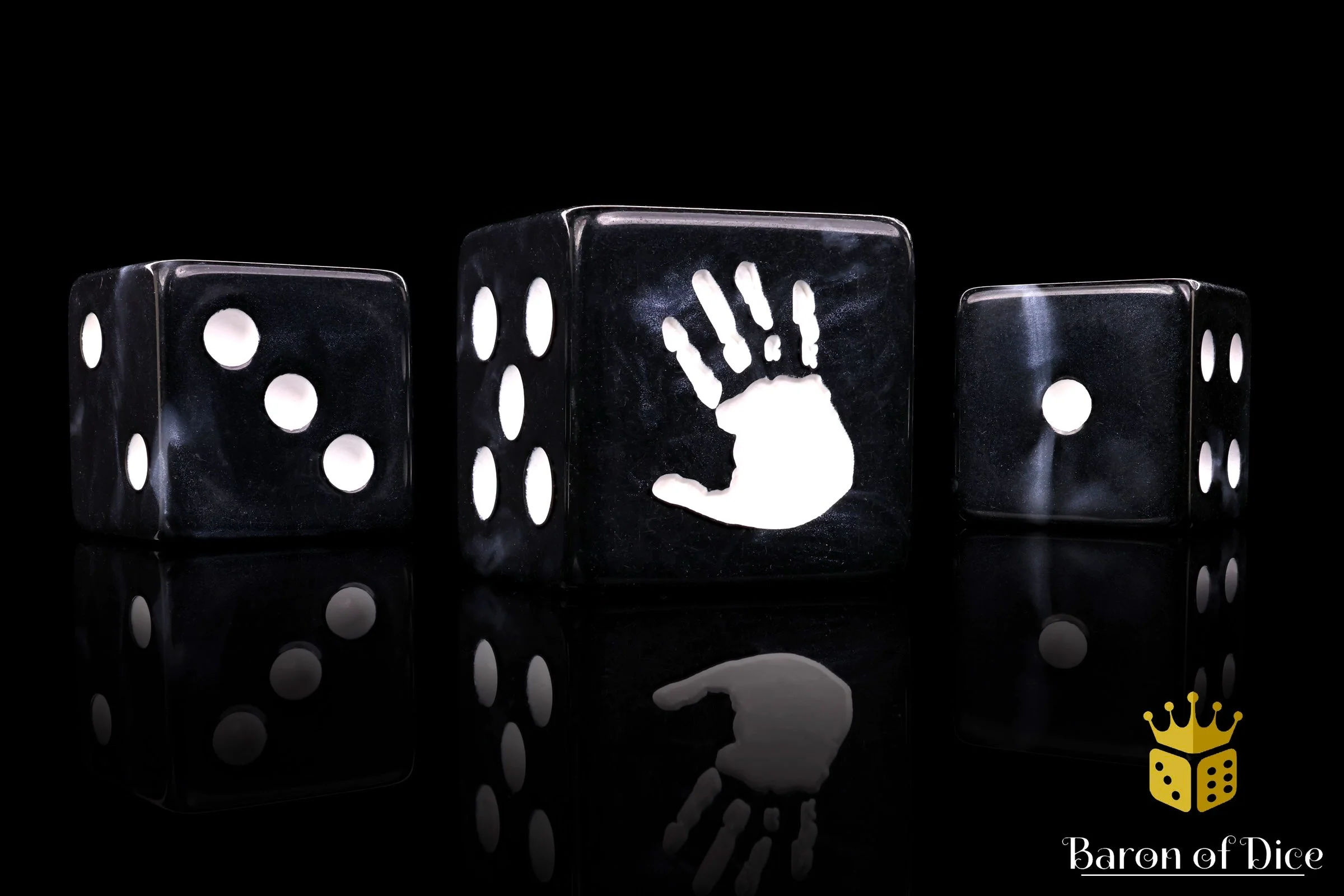 White Handprint, Square 16Mm Dice - Image 5