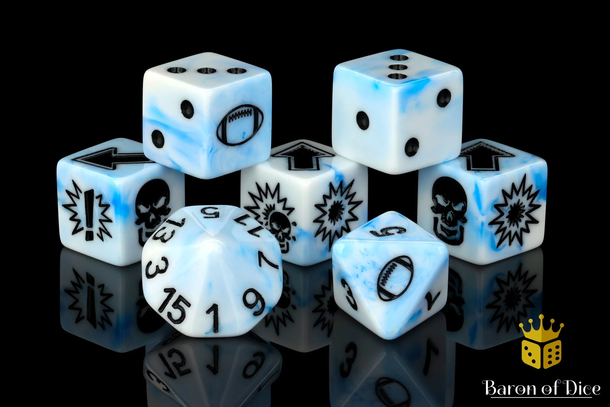 White Ice, Football Dice Sets - Image 7