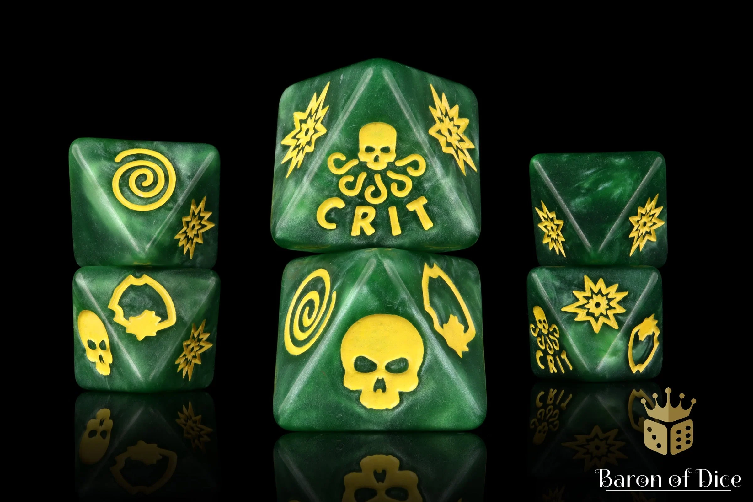 World Domination Green D8 Dice Set - Image 2