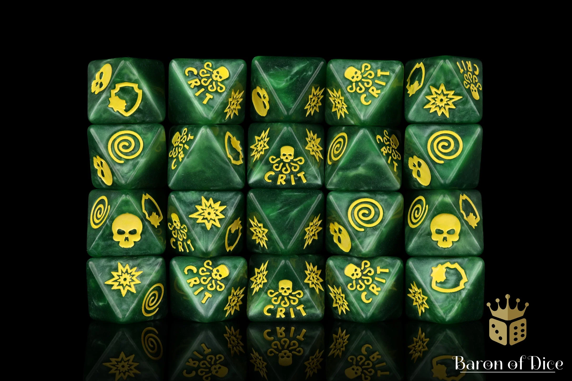 World Domination Green D8 Dice Set - Image 3